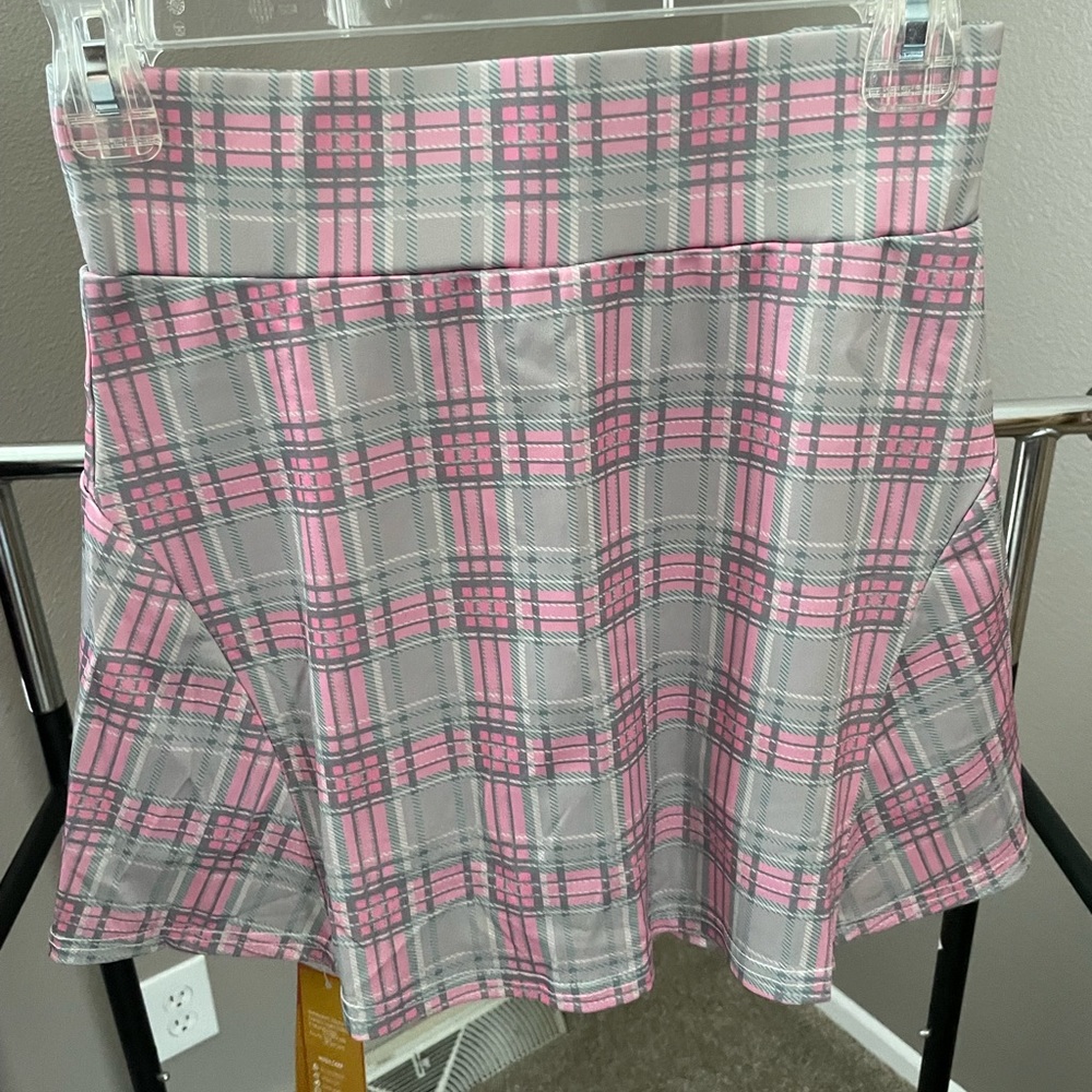 Pink and Grey Paid Golf Skirt